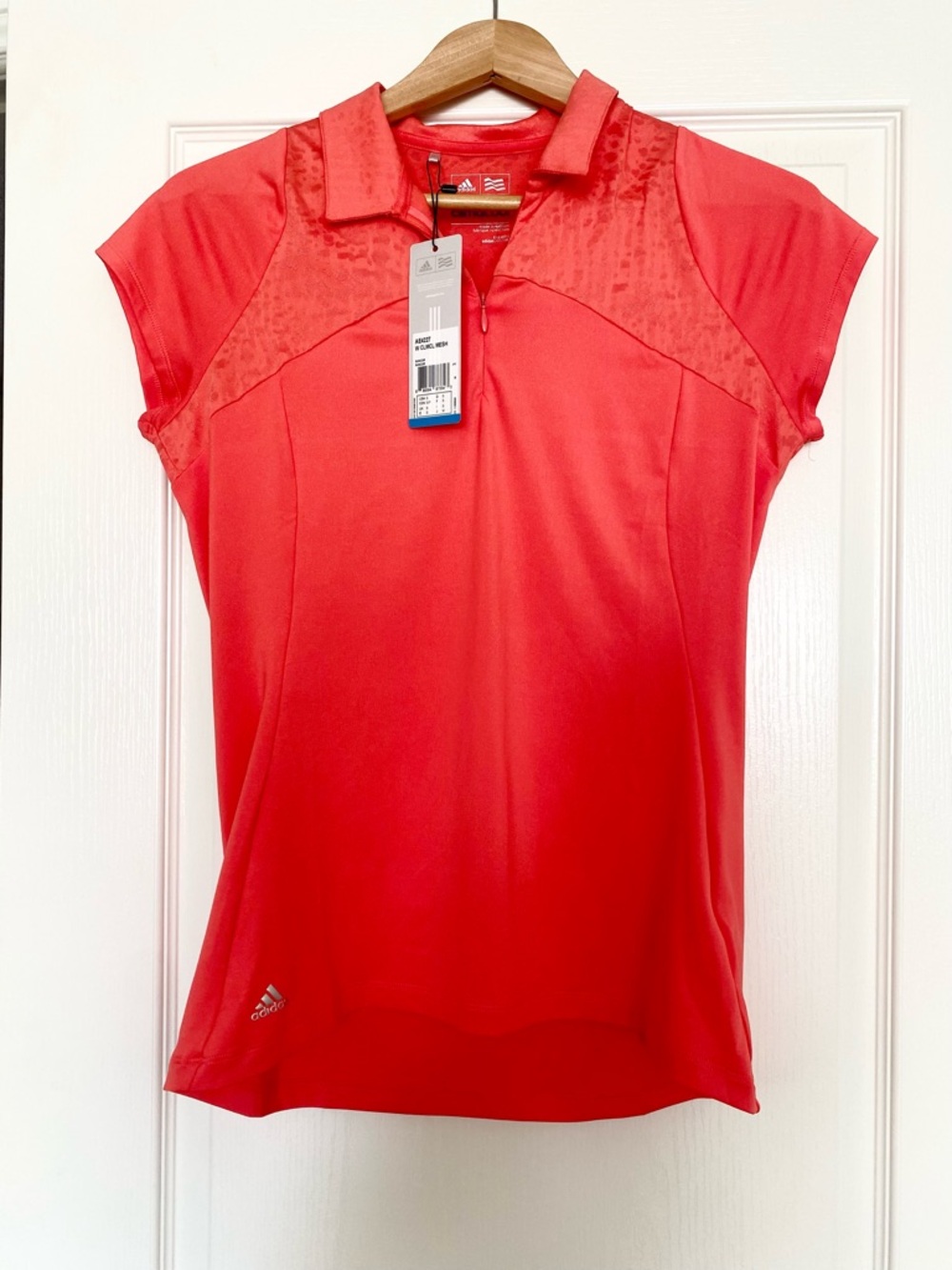 adidas Women's Coral Performance Polo Top golf tennis pickle ball size small
